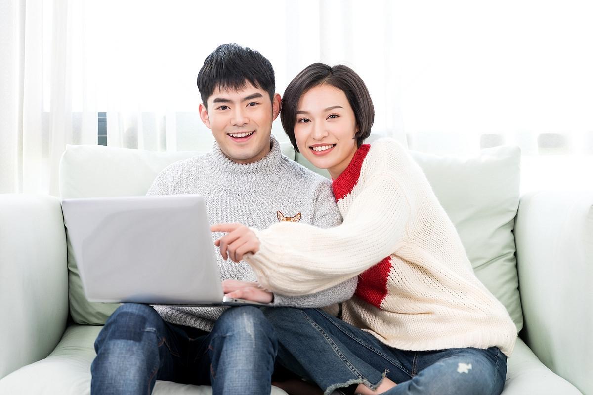 Young couple selling property